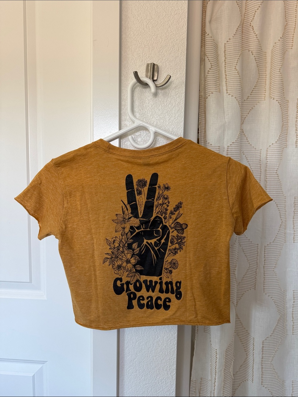 Cropped Mustard Yellow Graphic Tee - Picture 5 of 6